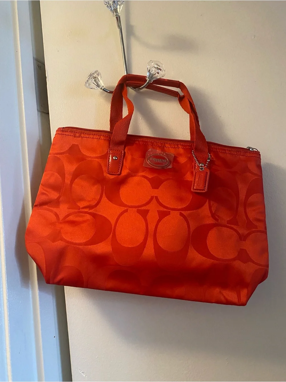 Coach “Getaway” Collection Nylon Packable Travel Signature Tote & Match.Wristlet